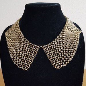 Faux Gold Peter Pan Collar Necklace (never worn)